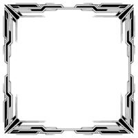 Art Deco Frame, Black and White, Decorative Border - Vintage vector