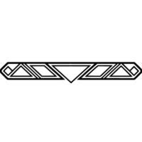 Geometric Deco Border Minimalist Black White - Linear vector