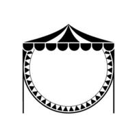 Minimalist Tent Silhouette, Event Branding - Circular vector