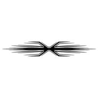 Geometric X - Dynamic Black Lines, Minimalist vector