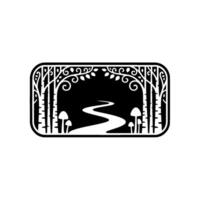 Enchanted Forest Path, Stylized Illustration vector
