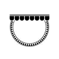 Minimalist Crescent Ornament, Geometric vector