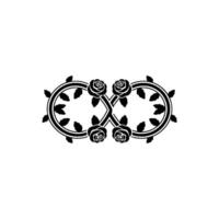 Elegant Floral Ornament, Vintage, Black White - Roses vector