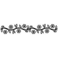 Delicate Floral Branch Border, Minimalist - Line vector