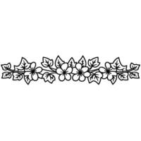 Floral Branch Border, Elegant Line Art vector