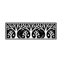 Stylized Tree Border, Art Deco, Elegant Ornament vector