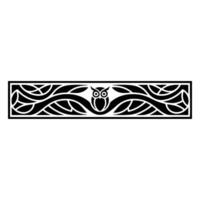 Celtic Owl Border Vintage Decorative Element vector