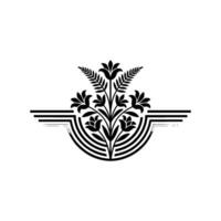 Elegant Botanical Emblem, Minimalist - Geometric - Floral vector