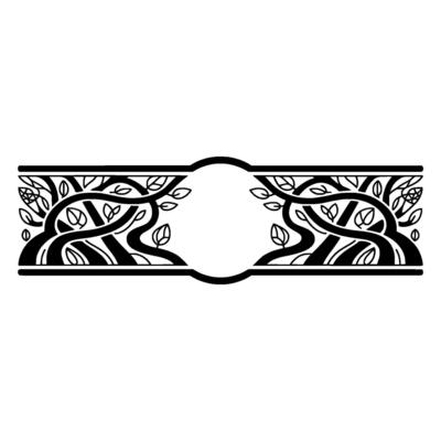 Stylized Black Tree Border, Art Deco