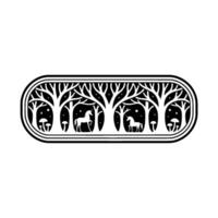 Enchanted Forest Emblem, Mythical Creatures, Celestial vector
