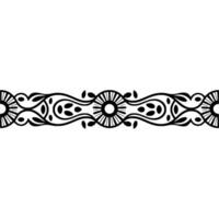 Intricate Black Floral Border, Elegant Element - Pattern vector