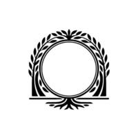 Elegant Vintage Laurel Wreath Border, Decorative Element vector