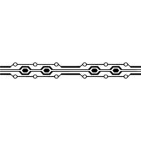 Geometric Circuit Border, Retro Tech - Line vector