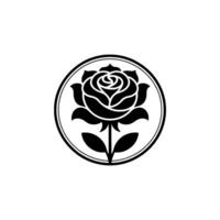 Emblematic Rose Minimalist Floral Symbol vector
