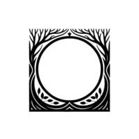 Botanical Circle Frame, Elegant Nature vector
