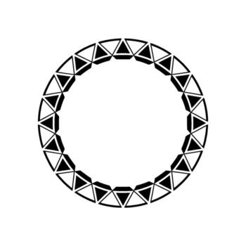 Geometric Circle Frame, Minimalist, Abstract Pattern - Triangle vector