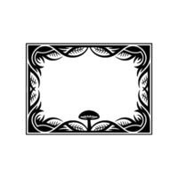 Intricate Botanical Frame, Mystical Mushroom Detail vector