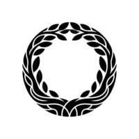 Stylized Laurel Wreath, Minimalist Emblem, Symbolic Border vector