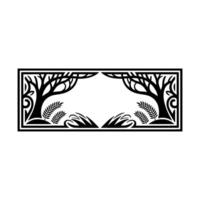 Elegant Botanical Frame, Vintage Illustration, Natural Elements vector