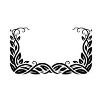 Elegant Black Laurel Frame, Vintage, Decorative Border vector