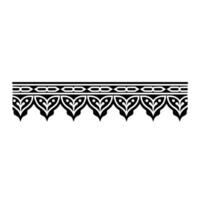 Geometric Tribal Border, Stylized Black and White - Pattern vector