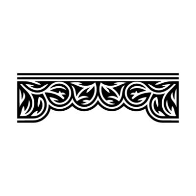 Intricate Black Floral Border, Vintage - Pattern - Ornament