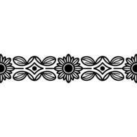 Stylized Floral Border, Vintage, Minimalist Pattern - Decorative - Lineart vector