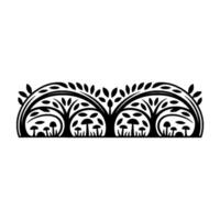 Intricate Forest Border, Stylized Tree Mushroom vector