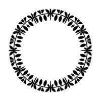 Elegant Botanical Circle, Minimalist - Border vector
