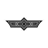 Geometric Deco Wing Emblem, Vintage Style vector