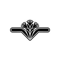 Elegant Floral Emblem, Vintage, Minimalist Motif - Botanical vector