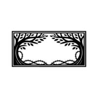 Gothic Arbor Frame, Black White, Symbolic, Ornamental, Vintage, Decorative, Border, Tree, Branches, Spines, Medieval, Illustration, Art Deco, , , Texture, Contrast, Negative Space, Eleg vector