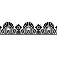 Stylized Seashell Border, Minimalist Wave Pattern vector