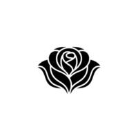 Elegant Black Rose Emblem, Minimalist Floral - Branding vector