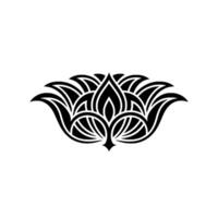 Intricate Black Floral Emblem, Tribal, Elegant Motif vector