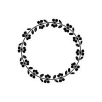 Elegant Floral Wreath Border, Vintage Style - Botanical - Circle vector