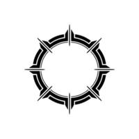 Geometric Tribal Circle, Dark Silhouette, Minimalist - Pattern vector