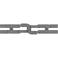 Interlocking Chain Border, Retro Geometric vector