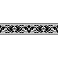 Intricate Black Floral Border, Vintage Style - Scrollwork vector
