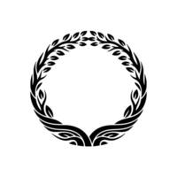 Elegant Laurel Wreath, Minimalist, Symbolic Circle - Emblem vector