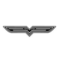 Geometric Wing Emblem, Minimalist - Outline vector