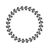 Delicate Floral Wreath Border, Minimalist vector