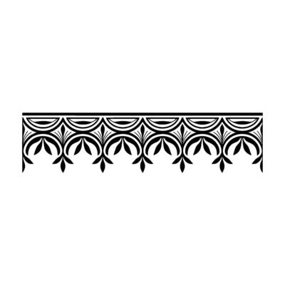 Elegant Black Floral Border, Vintage Element - Art deco - Art deco