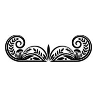 Elegant Black Floral Ornament, Vintage Element - Laurel vector
