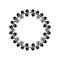 Stylized Floral Border, Minimalist - Circular vector