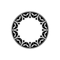 Intricate Black Floral Border, Vintage, Circular Motif vector