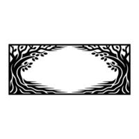Intricate Tree Border, Symbolic Gateway, Vintage Illustration vector