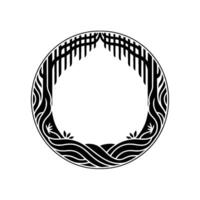 Abstract Circular Emblem, Minimalist Wave vector