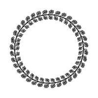 Elegant Botanical Wreath, Minimalist - Leaves - Foliage vector