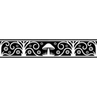 Stylized Mushroom Border, Vintage Decorative Element vector